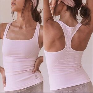 Free People Good Karma Long Tank In Sweet Sz M/L